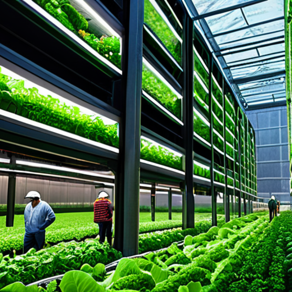 푸드테크 스타트업의 고객 요구 분석 - **Vertical Farm in Urban Setting:** "A futuristic vertical farm in a bustling city, lush greenery il...