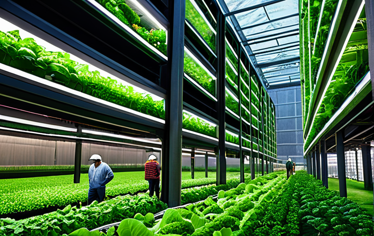 푸드테크 스타트업의 고객 요구 분석 - **Vertical Farm in Urban Setting:** "A futuristic vertical farm in a bustling city, lush greenery il...